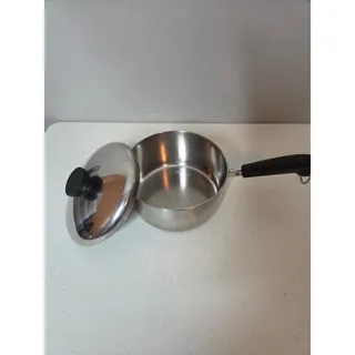 Photo of Revere Ware 1.5 Quart Stainless Steel Saucepan Pot w Lid Vintage USA
