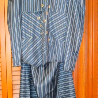 Photo of Disguise Girl's Wicked Costume Dress Size L 10/12 Gray Pinstripe Witch Cosplay