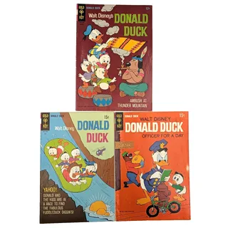 Photo of Silver Age Donald Duck Comic Lot 106 125 126 Gold Key Carl Barks Vintage FN VF