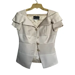 Photo of Alex Evenings Champagne 2-piece Skirt Suit Size 4P
