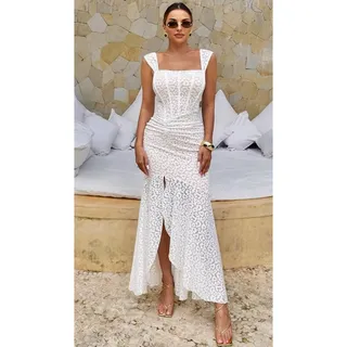 Photo of Women's White Lace High-Low Dress Size Medium