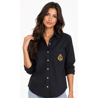 Photo of Ralph Lauren Black Crest Button Down Shirt EUC Size 4