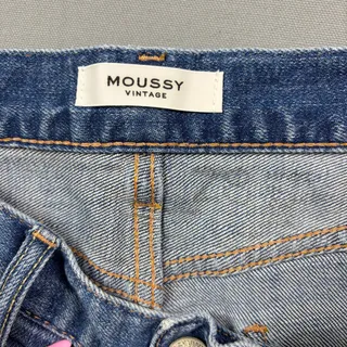 Photo of Moussy Vintage Denim Jeans Distressed Raw Hem 28 High Rise Medium Wash