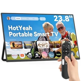 Photo of Portable Smart TV, 23.8″ 1080P 2-in-1 Rolling TV & Monitor, VESA Compatible