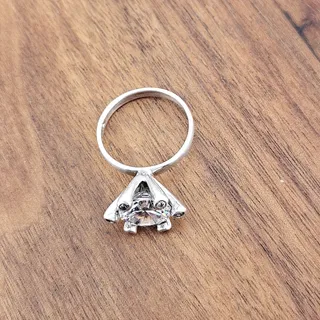 Photo of Vintage Silver 925 Marked Ring with White Topaz Stone