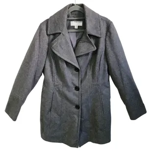 Photo of Anne Klein Women's Size S Longline Peacoat Gray Wool Blend Fall Academia NWT 