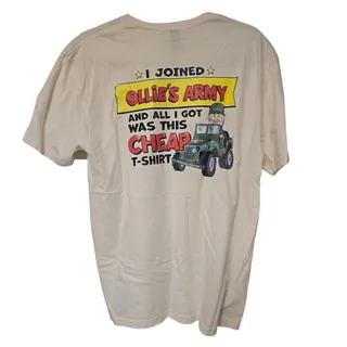 Photo of Ollie's Army Large White T Shirt The Few Cheap Proud Military Humor NEW