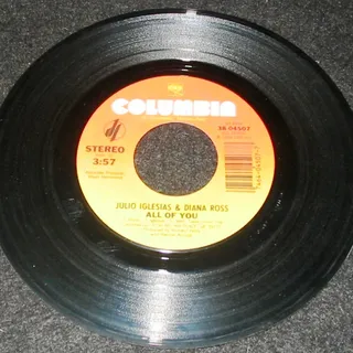 Photo of Julio Iglesias & Diana Ross All of You 45 RPM (1984) Vintage Latin Pop Music