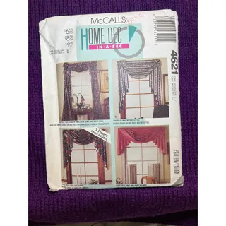 Photo of McCalls 4621 sewing pattern curtain window swag 1980s 1990s  