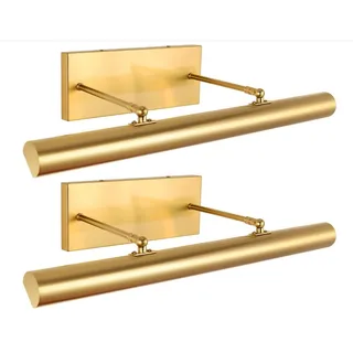 Photo of 24" Gold Picture Lights Hardwired 3-Light Adjustable Wall Sconce 2 Pack