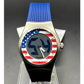 Photo of Fossil Big Tic LE1235 USA Flag Limited Edition Watch Blue NIBWT