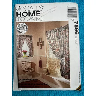 Photo of McCalls 7566 home Pattern bathroom essentials shower curtain tank seat cover 