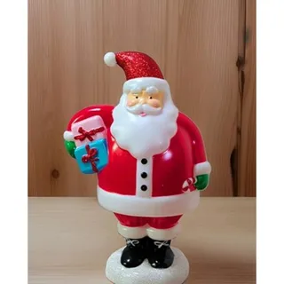 Photo of Lighted Santa Claus Tabletop Blow Mold Battery Op Christmas Decor Retro Style