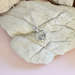 Photo of Montana Silversmiths Rhodium Plated Star of My Heart Horseshoe Pendant Necklace