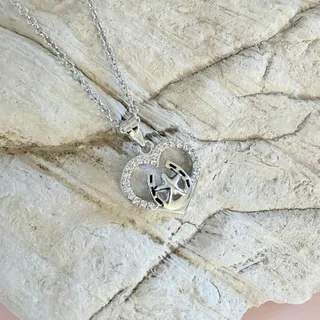 Photo of Montana Silversmiths Rhodium Plated Star of My Heart Horseshoe Pendant Necklace