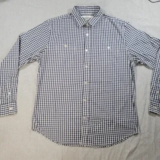 Photo of American Republic LG Men Navy Gingham Long Sleeve Button Down Shirt EUC Classic