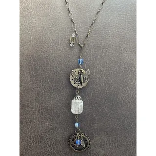Photo of Women’s Steampunk Antique Bronze Pendant Necklace with Charms,Glass Beads NEW