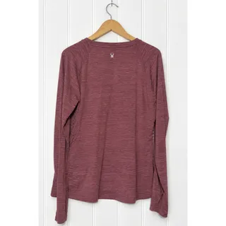 Photo of Spyder Active Long Sleeve Top Womens XL Burgundy Heather Athletic Thumbholes