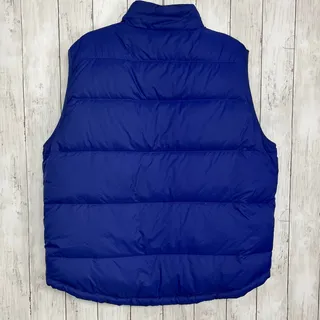 Photo of L.L. Bean Reversible Goose Down Puffer Vest Men's Large Blue Quilted Winter