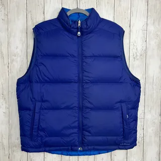 Photo of L.L. Bean Reversible Goose Down Puffer Vest Men's Large Blue Quilted Winter