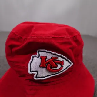 Photo of Kansas City Chiefs Hat Bucket Mens XL Red NFL Football New Era Chin Strap
