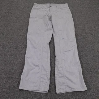 Photo of Kuhl Cabo Pants Womens 12 Short Gray Herringbone Lightweight Linen Blend Casual