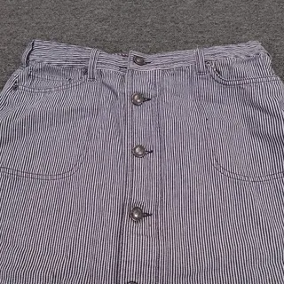 Photo of Patagonia Skirt Womens 6 Blue Stripe Denim Button Front Knee Length Pockets