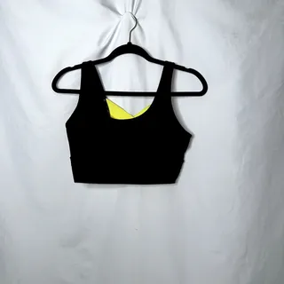 Photo of Zyia Active Women's Size Small Black Yellow Criss Cross Sports Bra