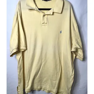 Photo of Polo Ralph Lauren Mens Size 2XLT Yellow Blue Pony Banded Short Sleeve Polo