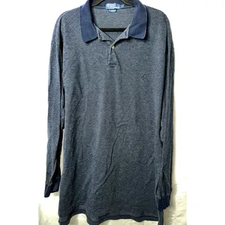 Photo of Polo Ralph Lauren Mens Size 3XLT Blue Heathered Blue Pony Long Sleeve Shirt