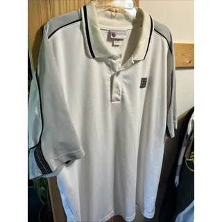 Photo of K-SWISS Vintage Mens Xl White 7.0 System Polo Shirt Short Sleeve Polyester Golf