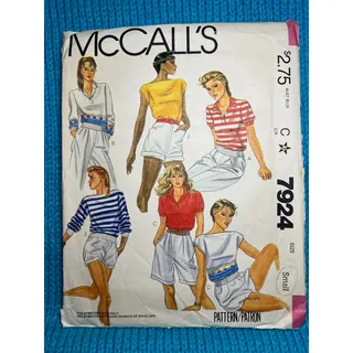 Photo of McCalls 7924 Sewing pattern knit top polo boat neck size small