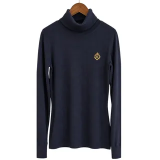 Photo of Ralph Lauren Navy Crest Turtleneck Top NWT Size Small