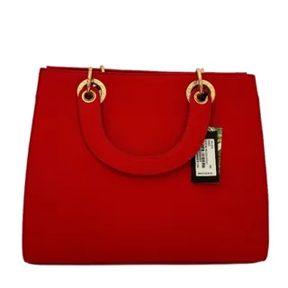 Photo of Badgley Mischka Satchel Women Medium Red NWT Pebbled Vegan Leather Gold Hardware