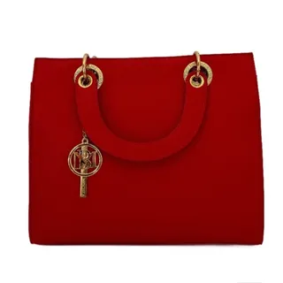 Photo of Badgley Mischka Satchel Women Medium Red NWT Pebbled Vegan Leather Gold Hardware