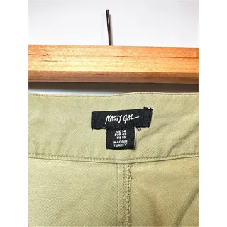 Photo of Nasty Gal Cargo Maxi Skirt Olive Green Twill High Waist Utility Size 10