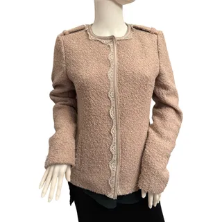 Photo of Banana Republic Mauve Boiled Wool Lace Trim Tailored Jacket Blazer 6