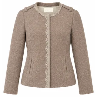 Photo of Banana Republic Mauve Boiled Wool Lace Trim Tailored Jacket Blazer 6