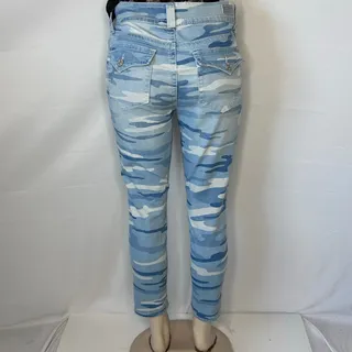 Photo of Seven7 Blue Camo Skinny Jeans Women’s Stretch Denim Mid Rise