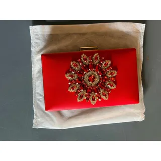 Photo of New Red Bejeweled Clutch Purse