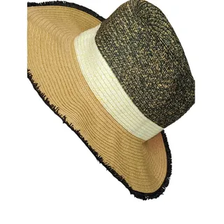 Photo of INC International Concepts Straw Sun Hat Tan/Black Woven Wide Brim One Size