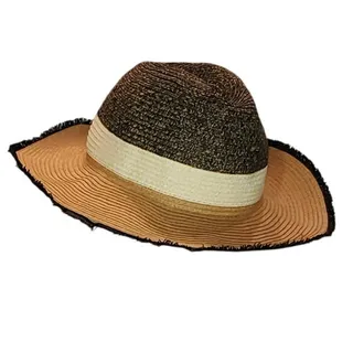 Photo of INC International Concepts Straw Sun Hat Tan/Black Woven Wide Brim One Size
