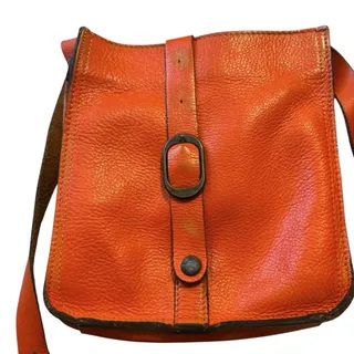 Photo of Patricia Nash Distressed Italian Leather Orange Venezia Crossbody with Scarf