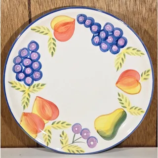 Photo of Artist's Touch Orchard Jubilee Dinner Plate Heritage Mint Fruit Stoneware