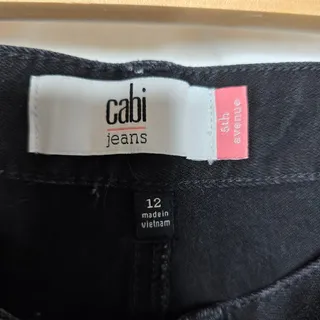 Photo of Cabi 5th Avenue High-Rise Black Slight Bootcut Stretch Denim Jeans Size 12 Long
