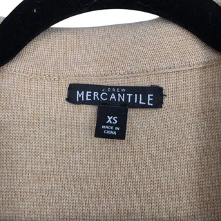 Photo of J.Crew Mercantile Tan Cotton Knit Sweater Blazer Jacket With Pockets Size XS