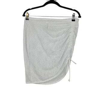 Photo of Sea Level White Surf Sheer Mesh Ruched Drawstring Swim Coverup Mini Skirt Size L