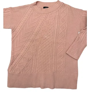 Photo of J. Crew Women's Wool Blend Pink Cable Knit Pullover Sweater Extra Large