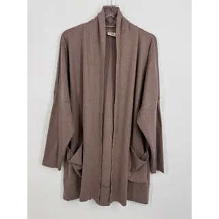Photo of Pact cardigan women's L 100% organic cotton airplane wrap open pockets taupe