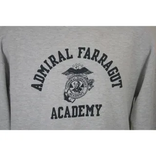 Photo of Vintage Russell Athletic Jerzees Sweatshirt USA XL Gray Admiral Farragut